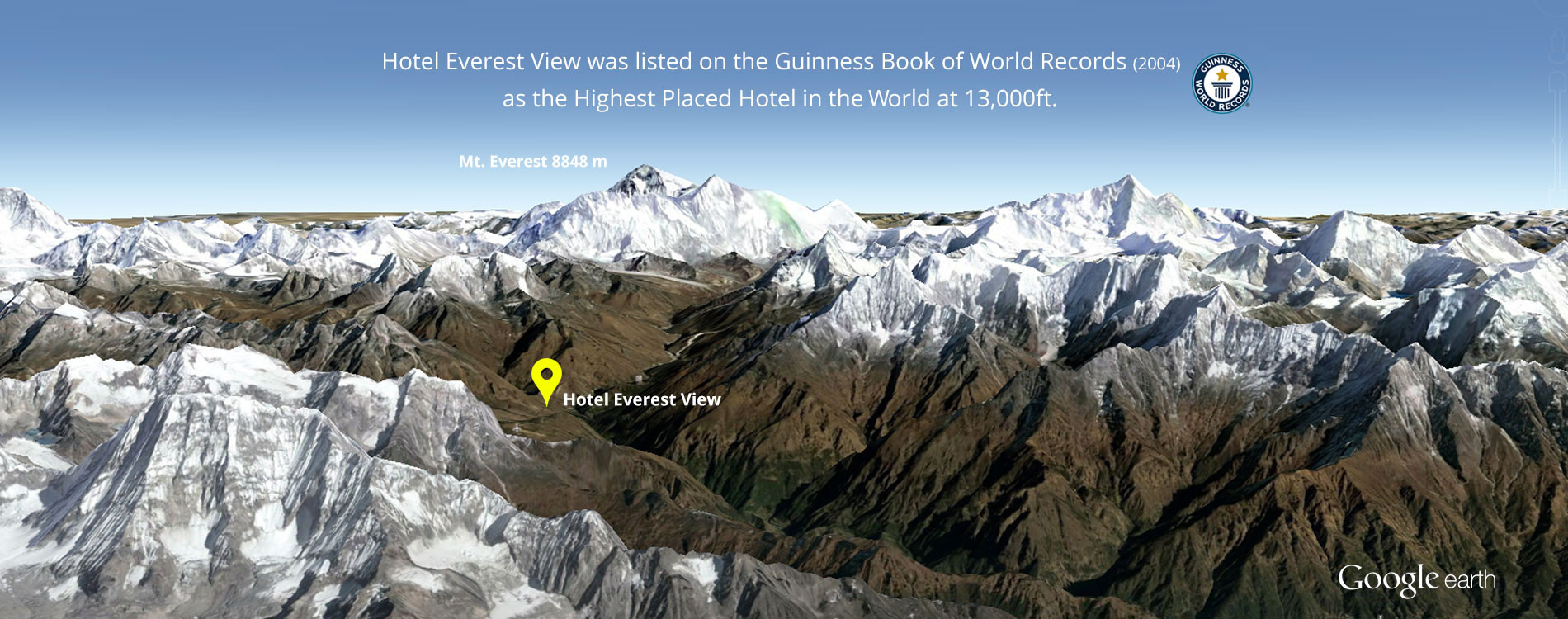Google earth Hotel Everest View location